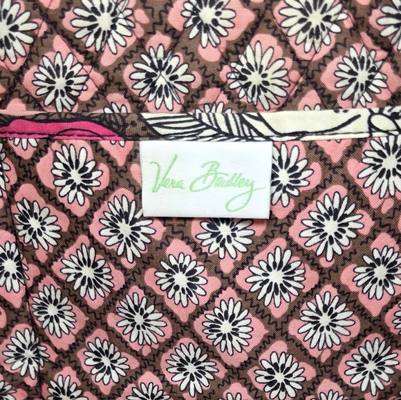 Vera Bradley Large Tote Bag In The "Mocha Rouge" Retired Pattern - Picture 6 of 8